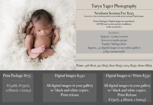 Newborn Session Fee